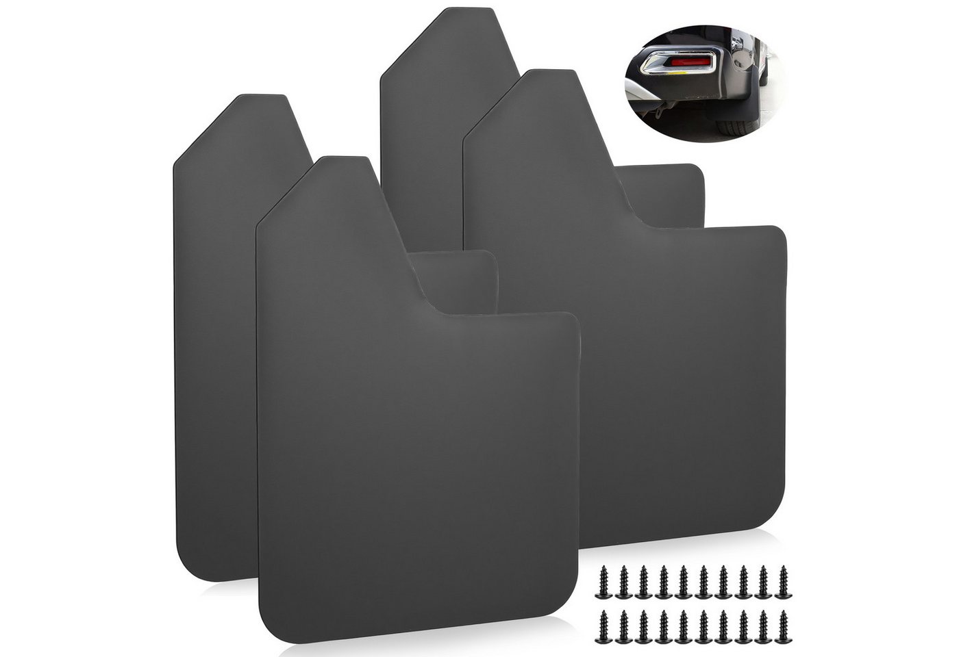 BlingBin Kfz-Schmutzfänger 4er Set Universal Schmutzfänger mit Schrauben, 4er Set, 4-tlg., 38 × 29 cm, Spritzschutz für Auto, Pickup, SUV, Van und LKW Bild 4