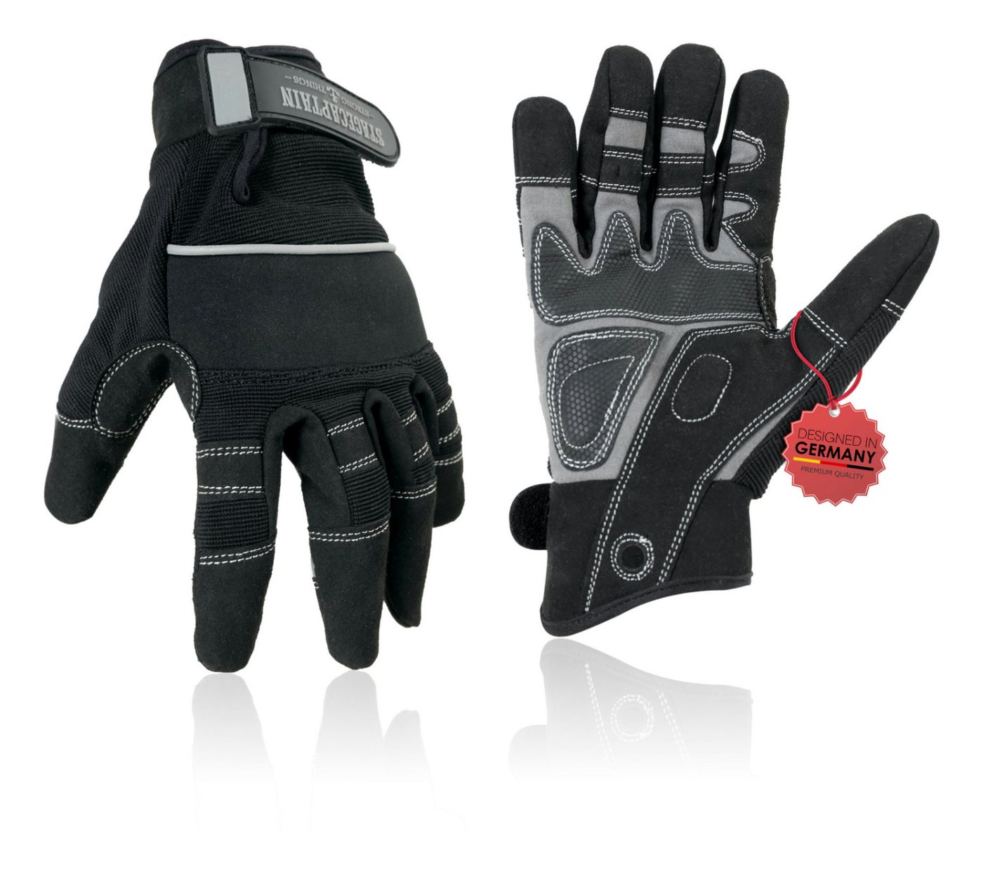 Stagecaptain Arbeitshandschuh-Set Rigger Handschuhe - Größe M (1-St) Innenfläche aus Kunstleder