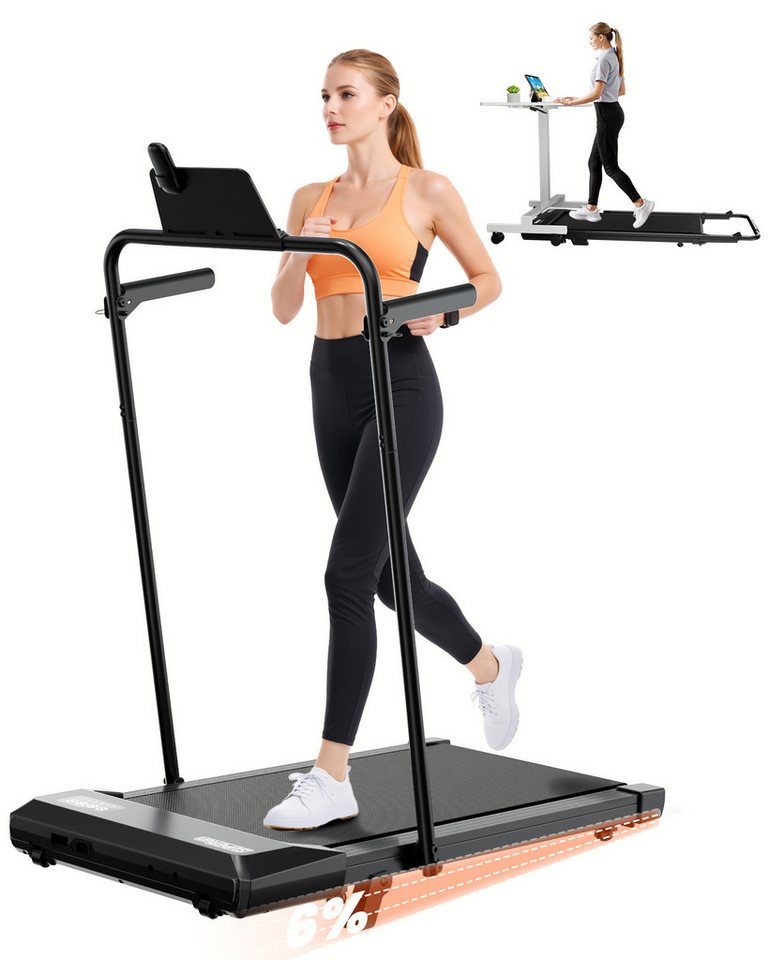 MJWW Laufband Laufband 6% Steigung, bis 136 kg Traglast Zuhause mit Trainingsmodus Bild 2
