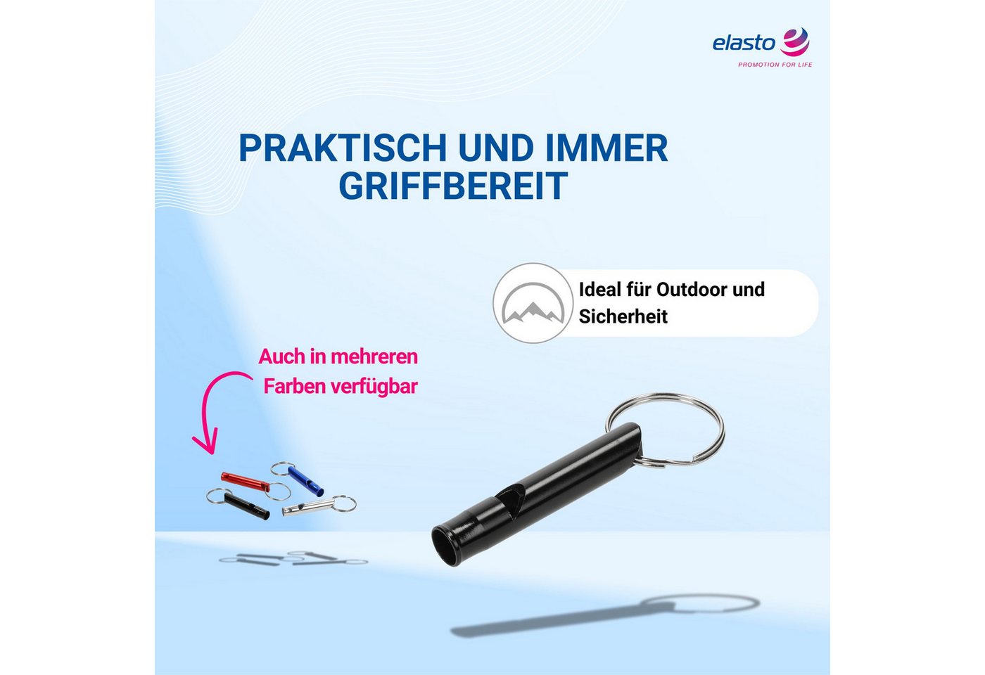 elasto Signalpfeife Pfeife 'Echo' aus Aluminium robuste Trillerpfeife Bild 5