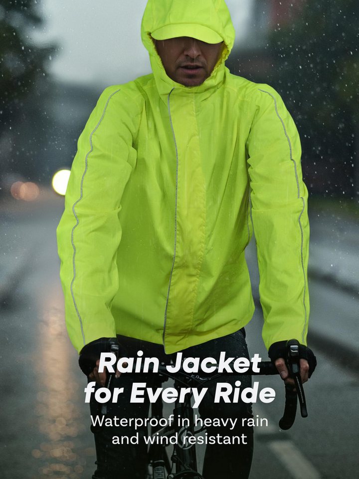 Prowiste Warnweste Fahrradjacke - Wasserdicht Atmungsaktiv Reflektierend – Fahrradjacke (Fahrradjacke wasserdicht, 1-tlg., 1 x Fahrradjacke) Herren & Damen – Wasserdicht & Atmungsaktiv Reflektierende Regenjacke