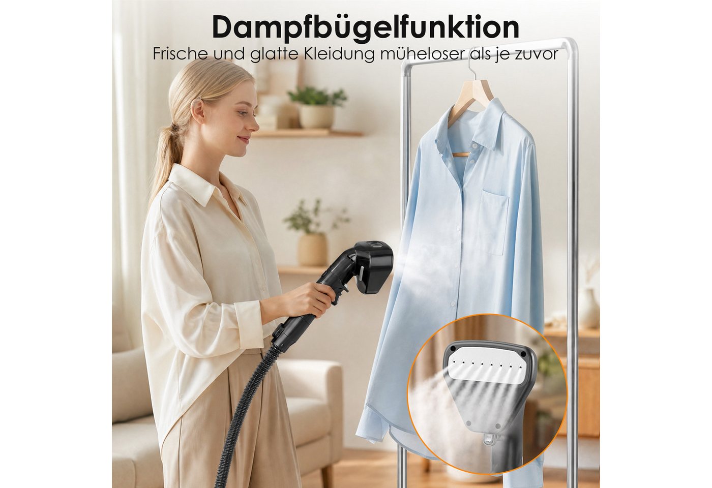 Vortisys Teppichreinigungsgerät 2100W/18kPa Teppichreiniger mit Dampffunktion, Teppich-Reinigungsgerät, 2100 W, Teppichreiniger mit Dampf, Polsterreiniger, Polsterreiniger Gerat Bild 5