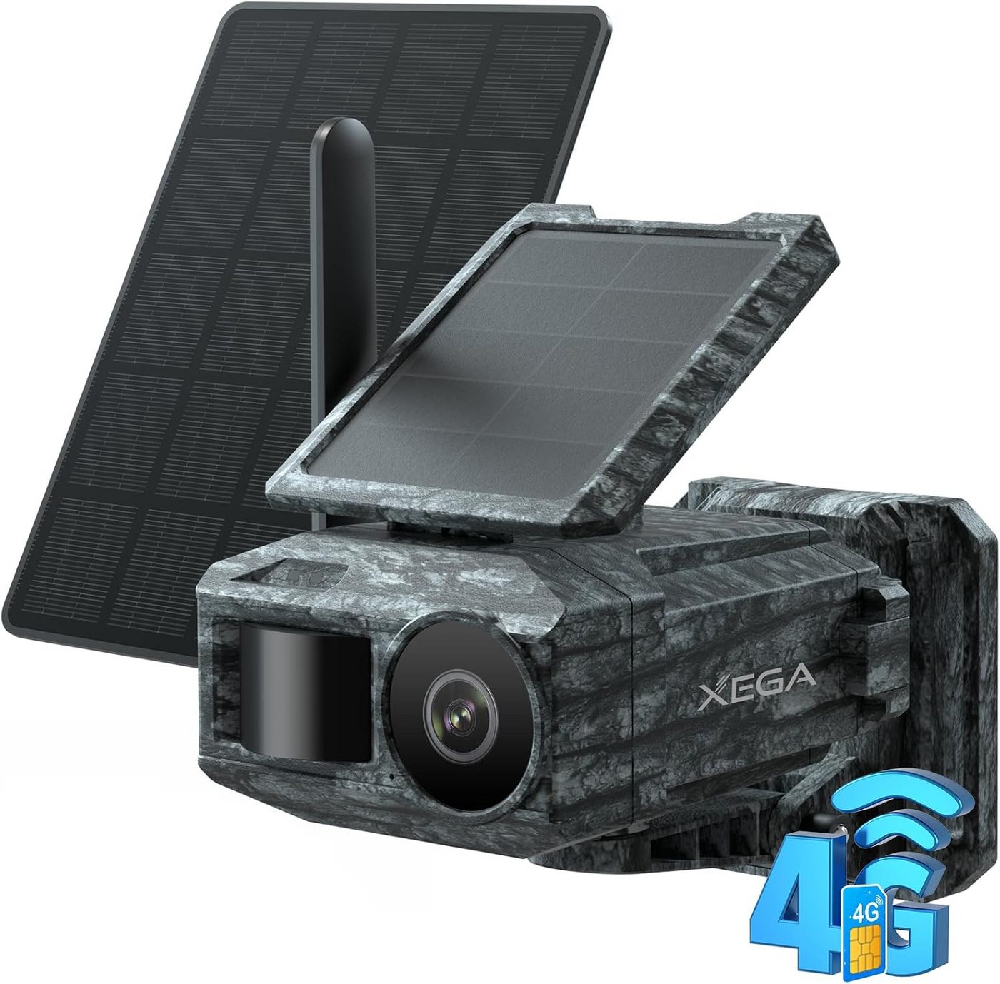 XEGA Überwachungskamera 4G LTE Solar Überwachungskamera mit SIM-Karte&2 Solarmodulen Bild 4