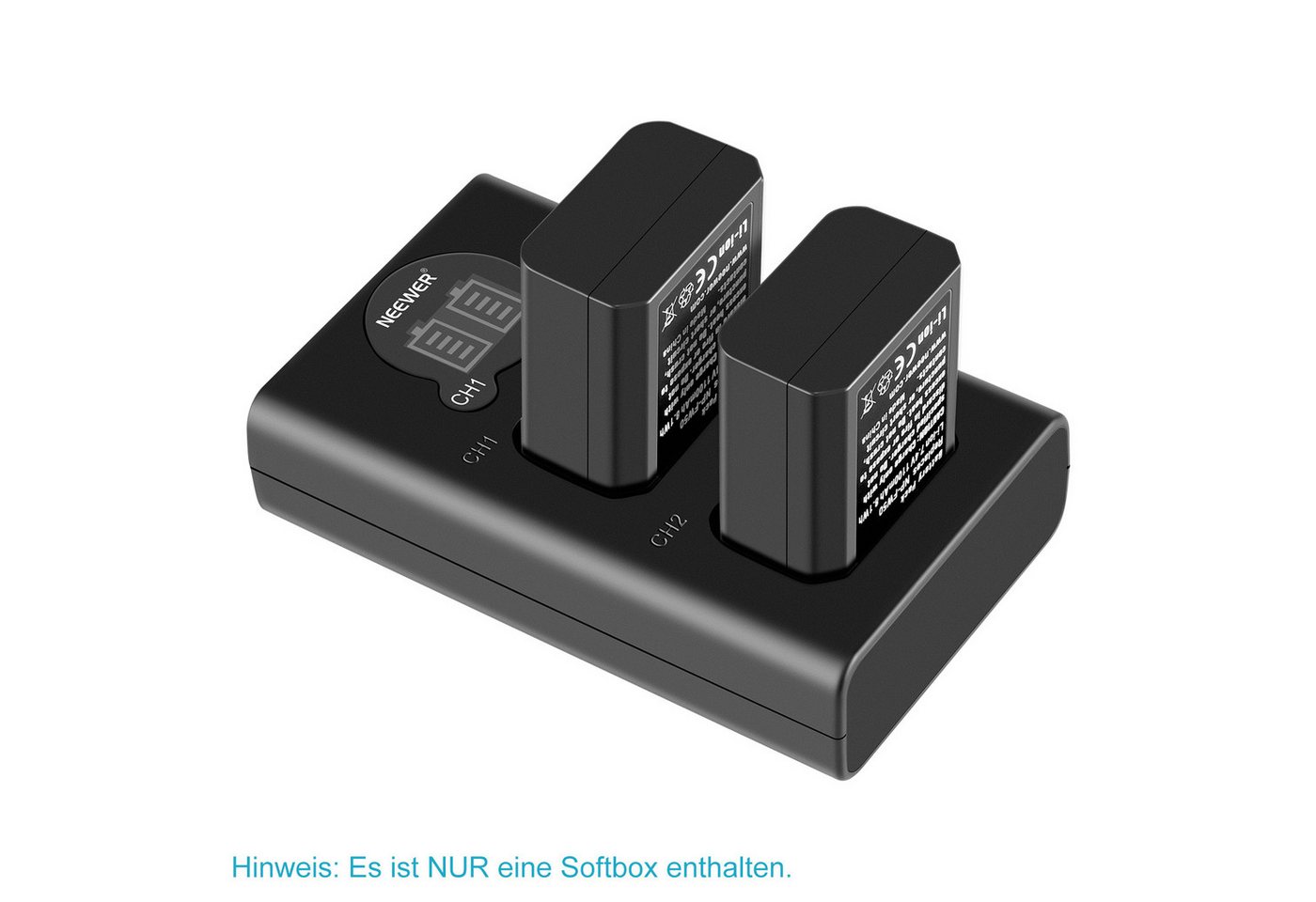 Neewer Kamera Akku Ladegerät Set für NP-FW50 Kompatibel mit Sony ZV-E10 Kamera-Akku 1100 mAh, 2 1100mAh Ersatzakku für A7 A7R A7RII A7SII A7S a6300 a6400 a6500 RX10 Bild 4