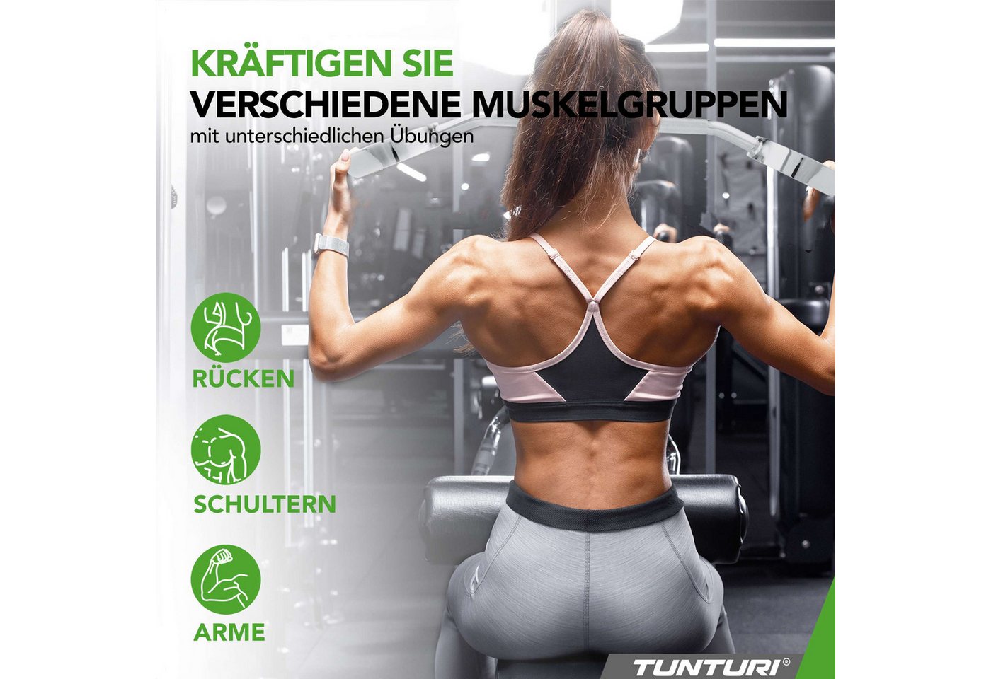 Tunturi Trainingshilfe Pro Latzugstange - Homygym - Nachhaltig Stahl - für Power Kraftraining Bild 4