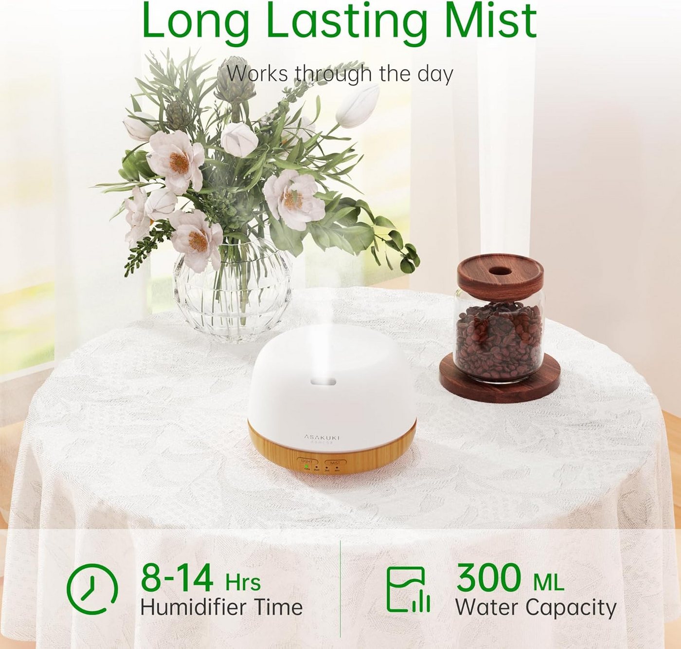 Asakuki Diffuser Mini Rock AD002, 0,3 l Wassertank Bild 5