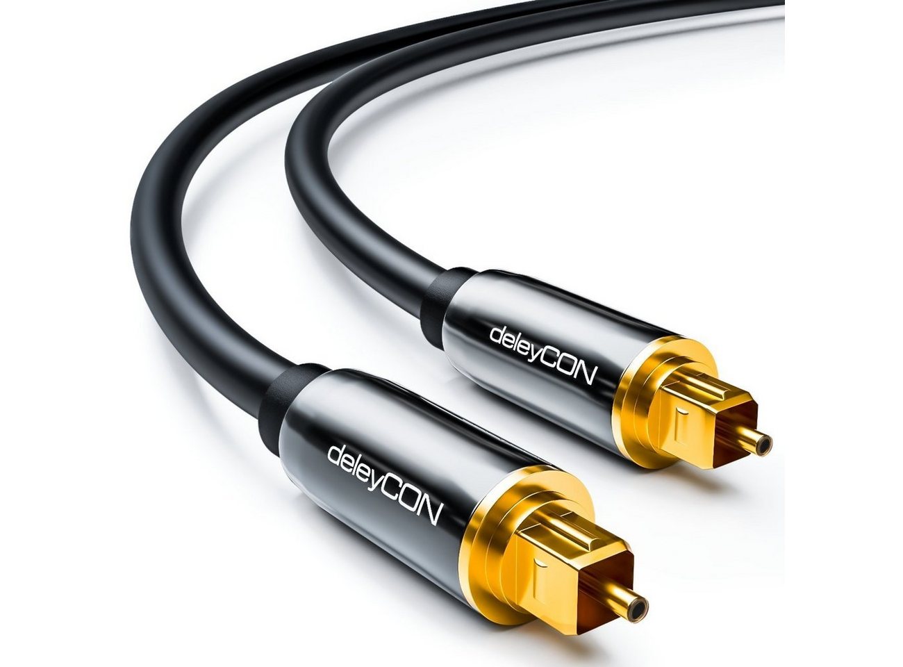 deleyCON deleyCON HQ 1m Optisches Audio Kabel 5mm LWL- 2x Toslink Optisches-Kabel Bild 4
