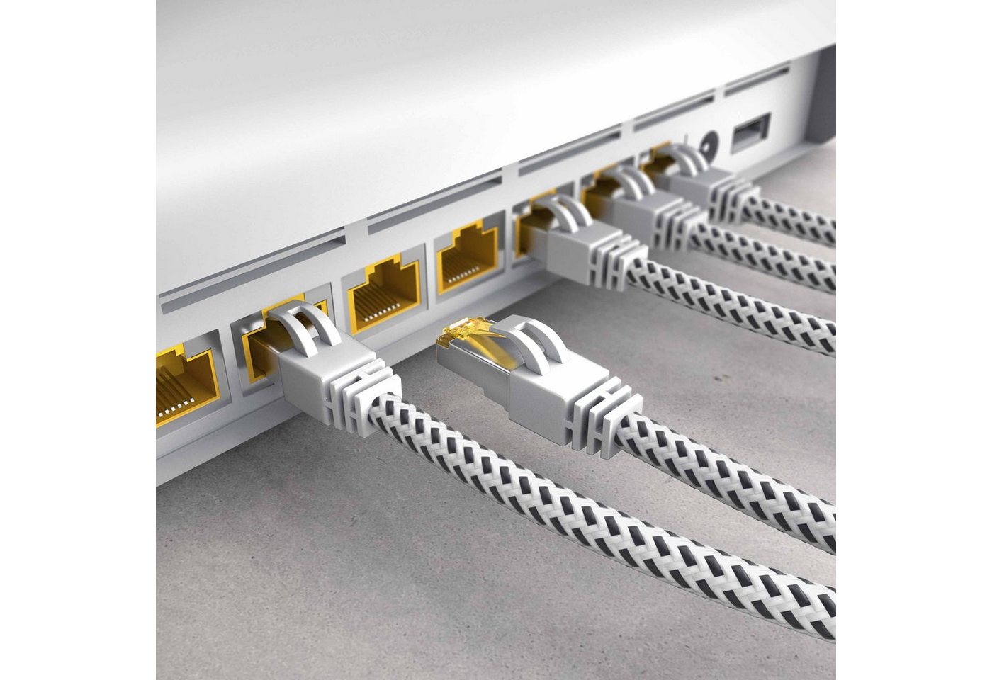 Primewire CAT 7 Gigabit Ethernet Netzwerkkabel, Patchkabel 10 Gbit/s - 5m LAN-Kabel, RJ-45 (Ethernet), RJ-45 (Ethernet) (500 cm), CAT7 Rohkabel S/FTP Pimf Schirmung, Baumwollmantel, 10000 Mbit/s Bild 4