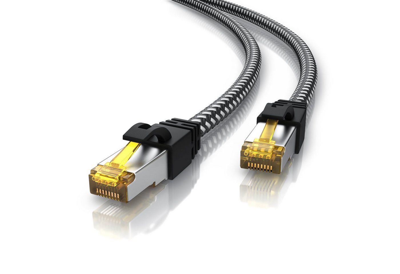 Primewire CAT 7 Gigabit Ethernet Netzwerkkabel, Patchkabel 10 Gbit/s - 0,25m LAN-Kabel, RJ-45 (Ethernet), RJ-45 (Ethernet) (25 cm), CAT7 Rohkabel S/FTP Pimf Schirmung, Baumwollmantel, 10000 Mbit/s Bild 2