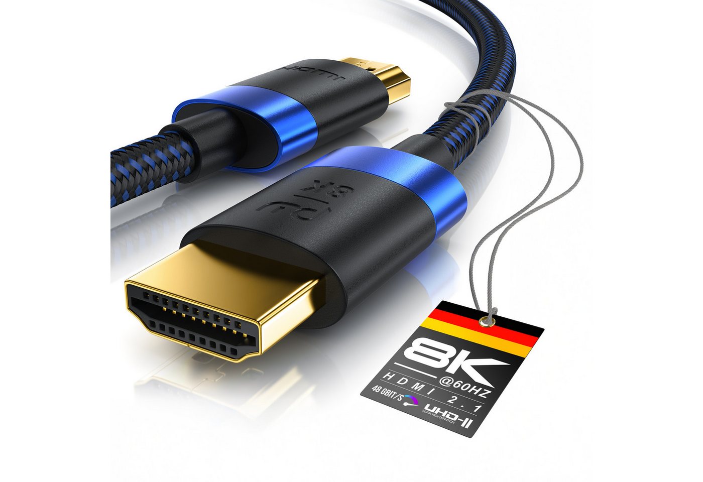 Primewire 8K @ 120Hz / 4K @ 240Hz DSC, Ultra High Speed, Nylonummantelung, 1m HDMI-Kabel, HDMI, HDMI Typ A (100 cm), 48 Gbit/s Bandbreite, eARC, CEC, HDCP, für Gaming, Streaming, Heimkino Bild 3