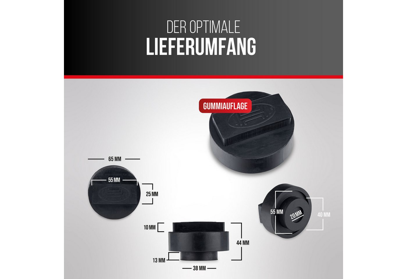 HEYNER Wagenheber Gummiauflage Rangierwagenheber Wagenheber Ersatzgummi BMW MINI OPEL, 1-tlg.