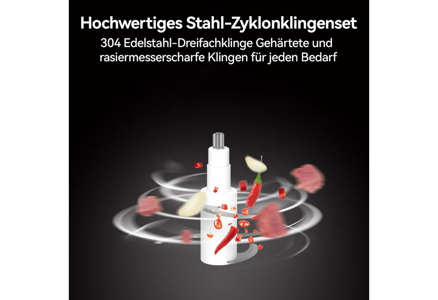 FELIXLEO Akku-Zerkleinerer Elektrischer Gemüseschneider 600ml Mini Mixer Zerkleinerer Küche Bild 3