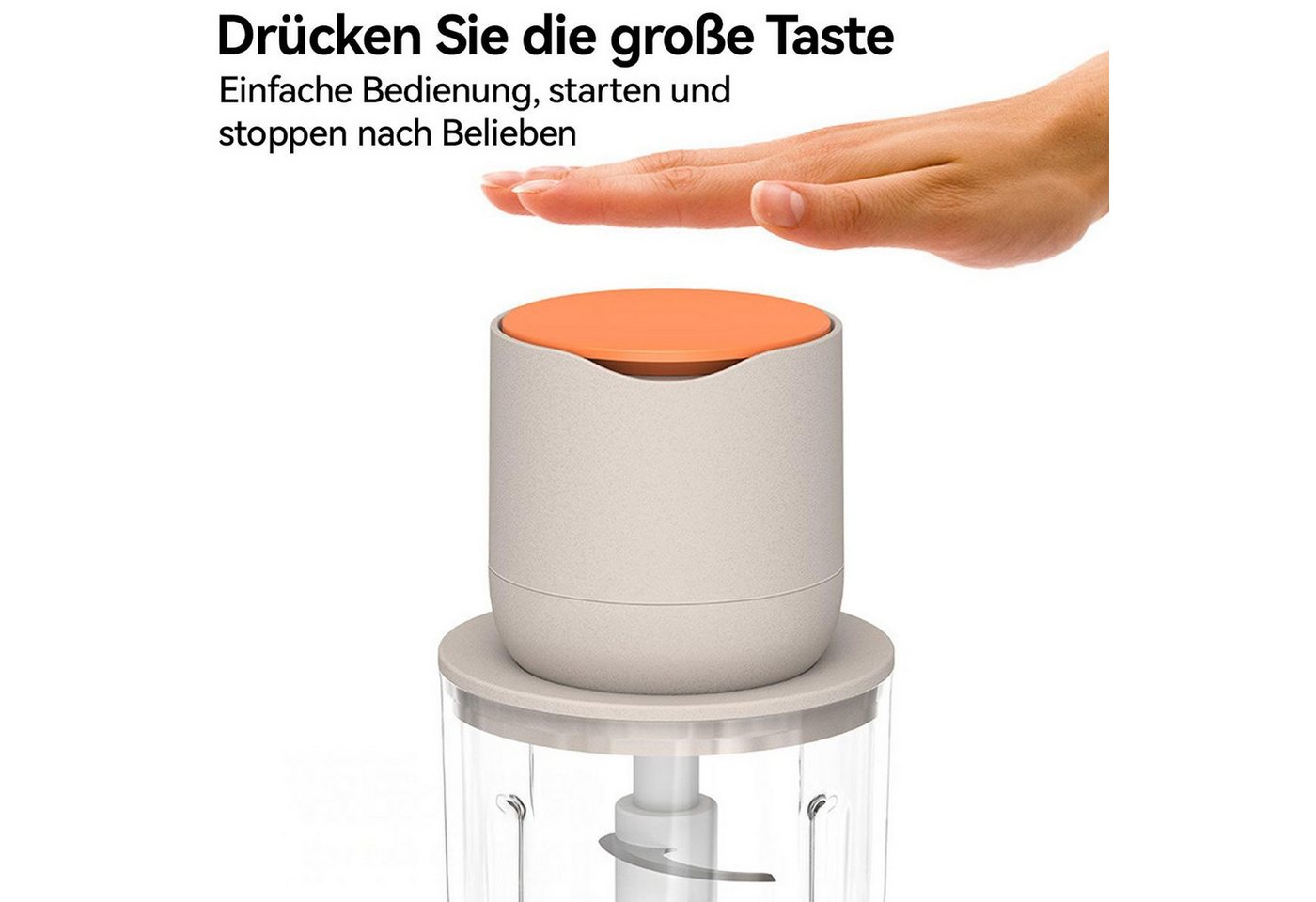 FELIXLEO Akku-Zerkleinerer Elektrischer Gemüseschneider 600ml Mini Mixer Zerkleinerer Küche Bild 5