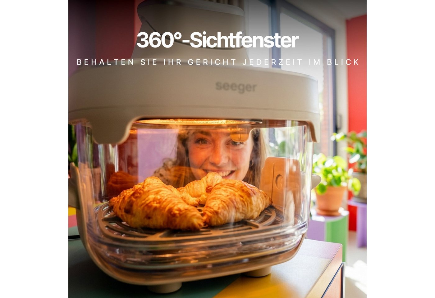 Seeger Heißluftfritteuse ClearFry, 1500 W, 2,5 L + 4,5 L Glasbehälter, PFAS-frei, 6 Programme Bild 3