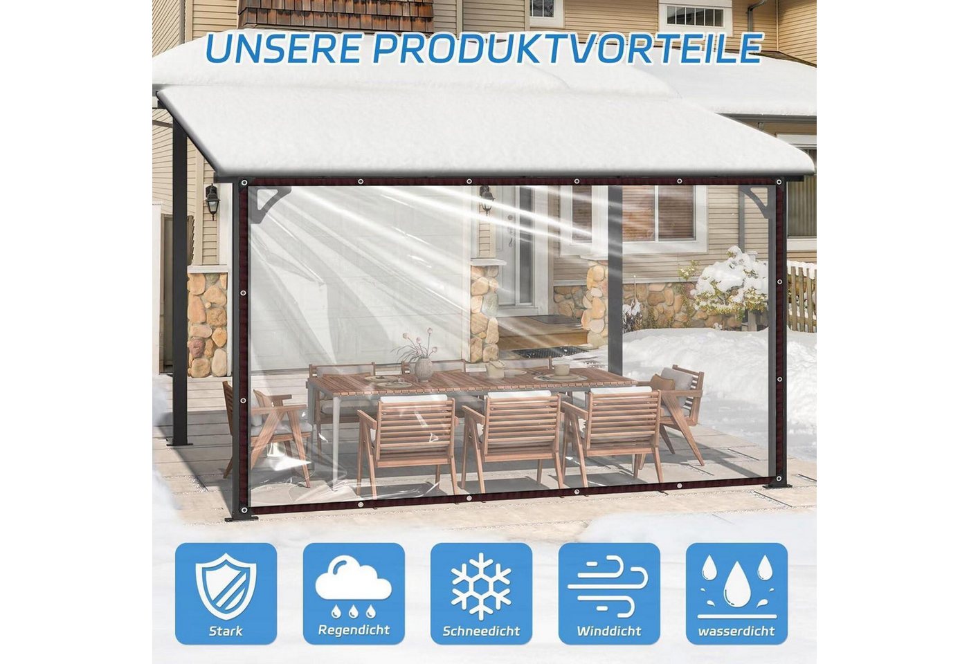 LuxusKollektion Schutzplane Abdeckplane Transparent 2x5m Bild 2