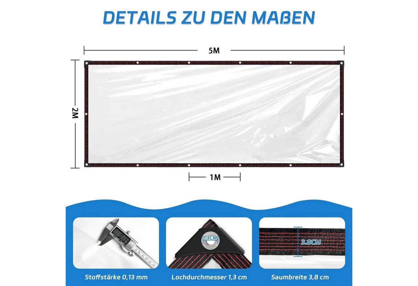 LuxusKollektion Schutzplane Abdeckplane Transparent 2x5m Bild 3