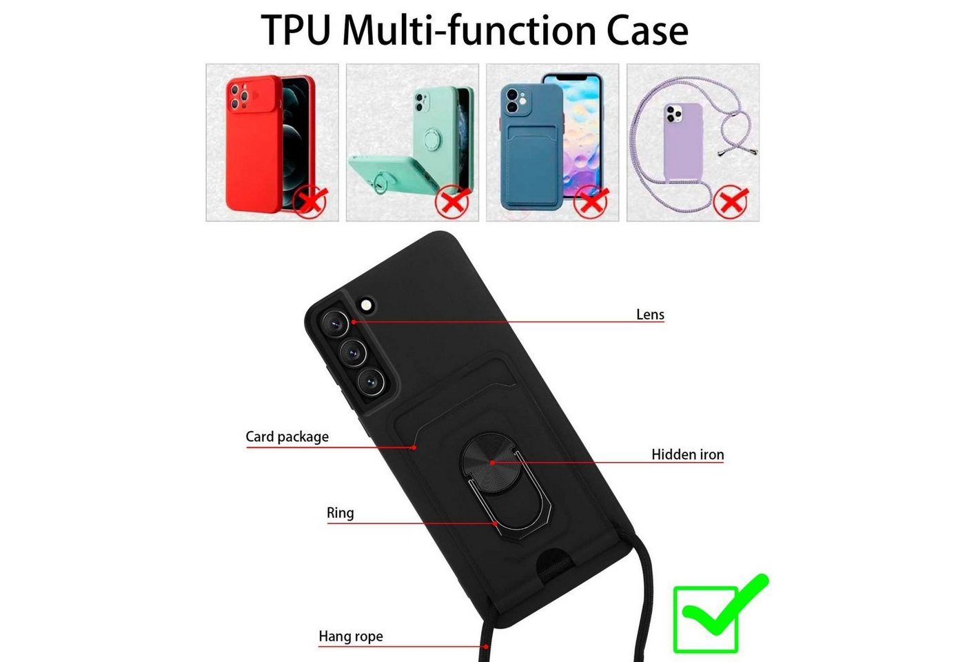 Cadorabo Handykette für Samsung Galaxy S22 PLUS Handykette mit Standfunktion Samsung Galaxy S22 PLUS, Handykette mit Standfunktion Schutzhülle