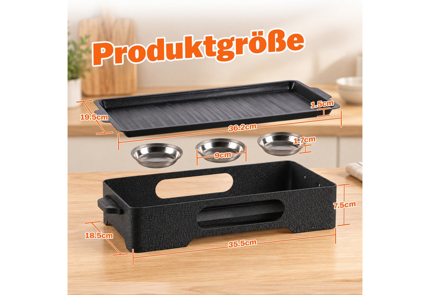 Detrida Warmhalteplatte Warmhalteplatte für Grillen, BBQ Speisewärmer Fleischwarmhalter Außen, Buffetwärmer Warmhaltebehälter Eisen für Camping Picknick Hause Party