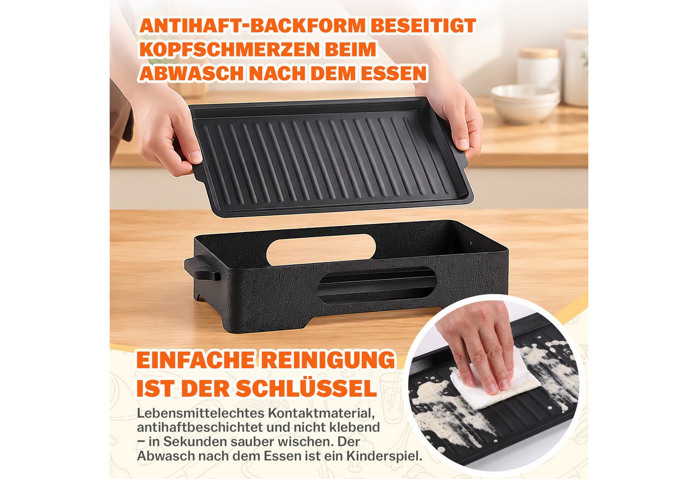 Detrida Warmhalteplatte Warmhalteplatte für Grillen, BBQ Speisewärmer Fleischwarmhalter Außen, Buffetwärmer Warmhaltebehälter Eisen für Camping Picknick Hause Party Bild 4