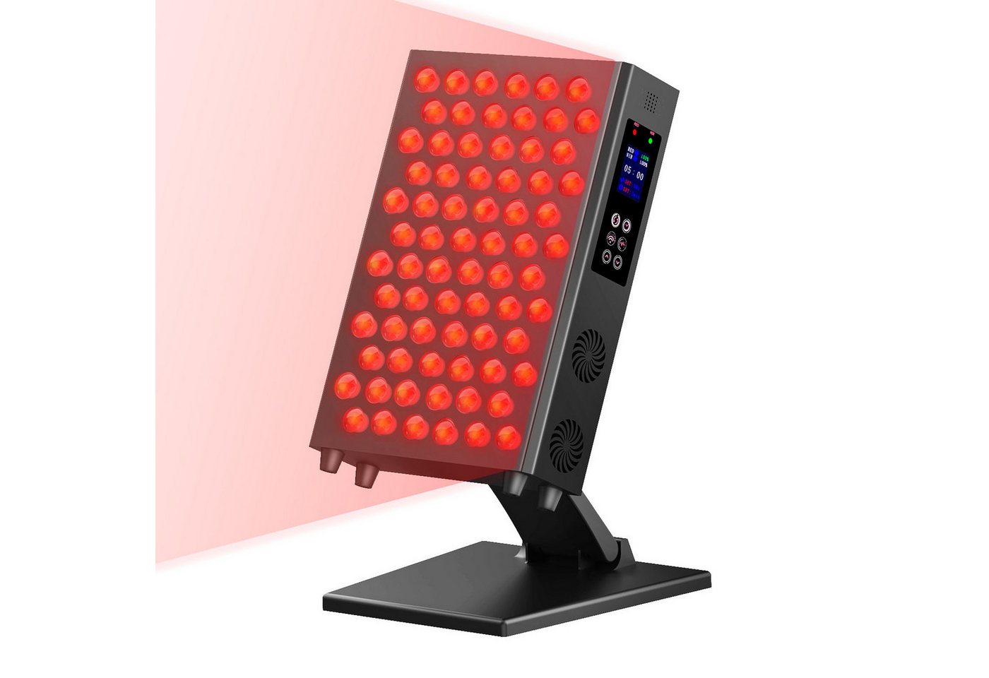 Detrida Kosmetikbehandlungsgerät Rotlichtlampe Panel 660+850 nm Infrarotlampe 72LEDs Rotlicht mit Timer, Nah-infrarot Rot Licht Therapie Gerät Infarotlichtlampe für Haus/Büro, Rotlicht Therapie Einstellbare Winkel Qualität hohe Leistung, Therapie Gerät für Gesicht Regeneration Schmerzbehandlung Anti-Aging Bild 3