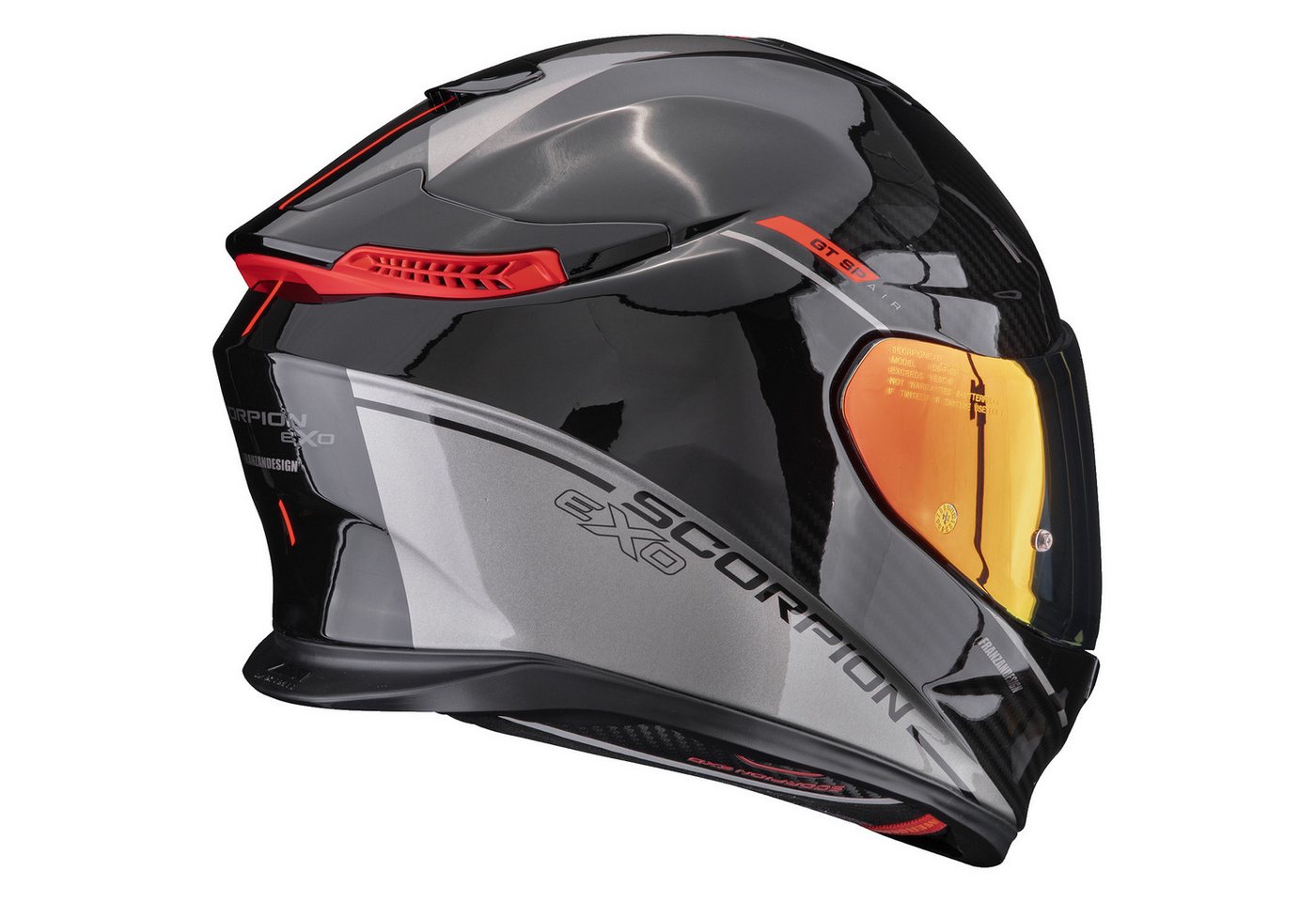 Scorpion Exo Motorradhelm Scorpion Exo-GT SP Air Asphalt Integralhelm Schwarz / Rot L (1er Set), integralhelm motorrad