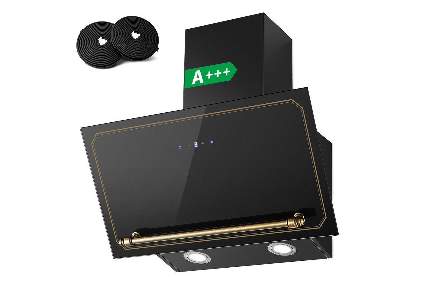 SNDOAS Kopffreihaube Dunstabzugshaube 60cm, 450 m³/h Umluft, 3 Stufen + Booster, A+++ Touchscreen Schräghaube, Abluft/Umluft mit LED Bild 3