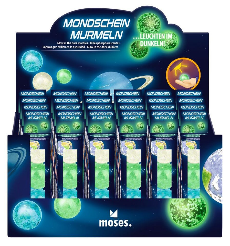 moses Spielball Murmeln – Leuchtende Mondschein – 3er Set