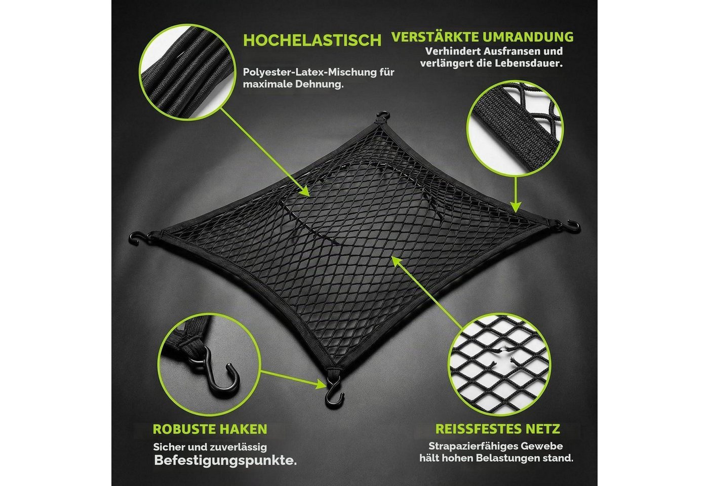 LuxusKollektion Trennnetz Kofferraumnetz Auto Trennnetz 80x100cm-210x140cm