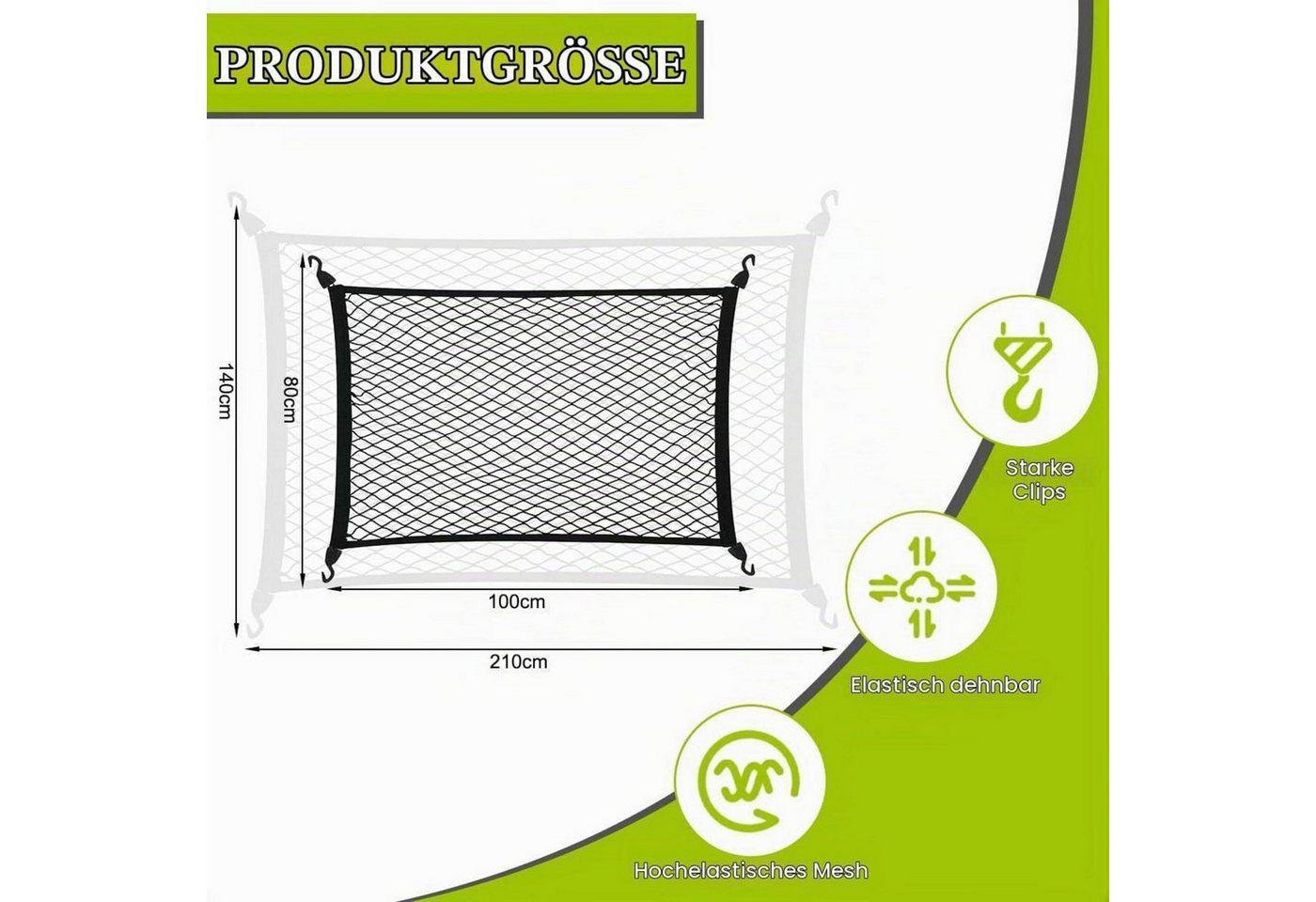 LuxusKollektion Trennnetz Kofferraumnetz Auto Trennnetz 80x100cm-210x140cm Bild 4