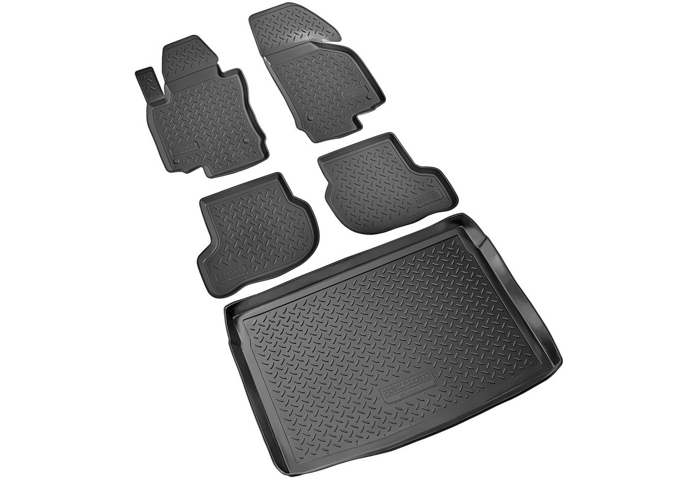 RECAMBO Kofferraumwanne für VW Golf 5 Schrägheck, 1K1, 2003-2008, mit Notrad, für Vw GOLF 1K1, 100% passgenaue Antirutschmatte, Kofferraum Schutzmatte, Gummimatte Bild 5