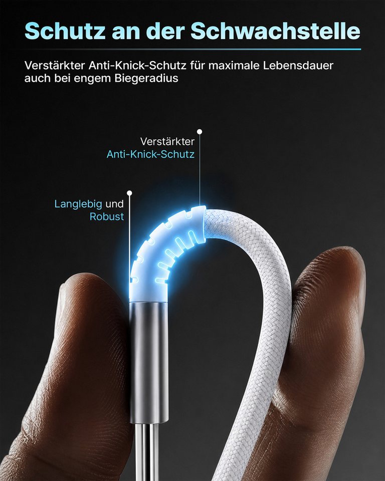 GreenHec 100w USB-C Schnell Ladekabel Fast Charging Cable Datenkabel USB-Kabel, Typ C (Eurostecker), Thunderbolt, USB-C, Typ C (Eurostecker), Thunderbolt, USB-C (100 cm), Macbook, Labtop, Xiaomi, OnePlus Samsung Kabel 1m 2m 3m Bild 5