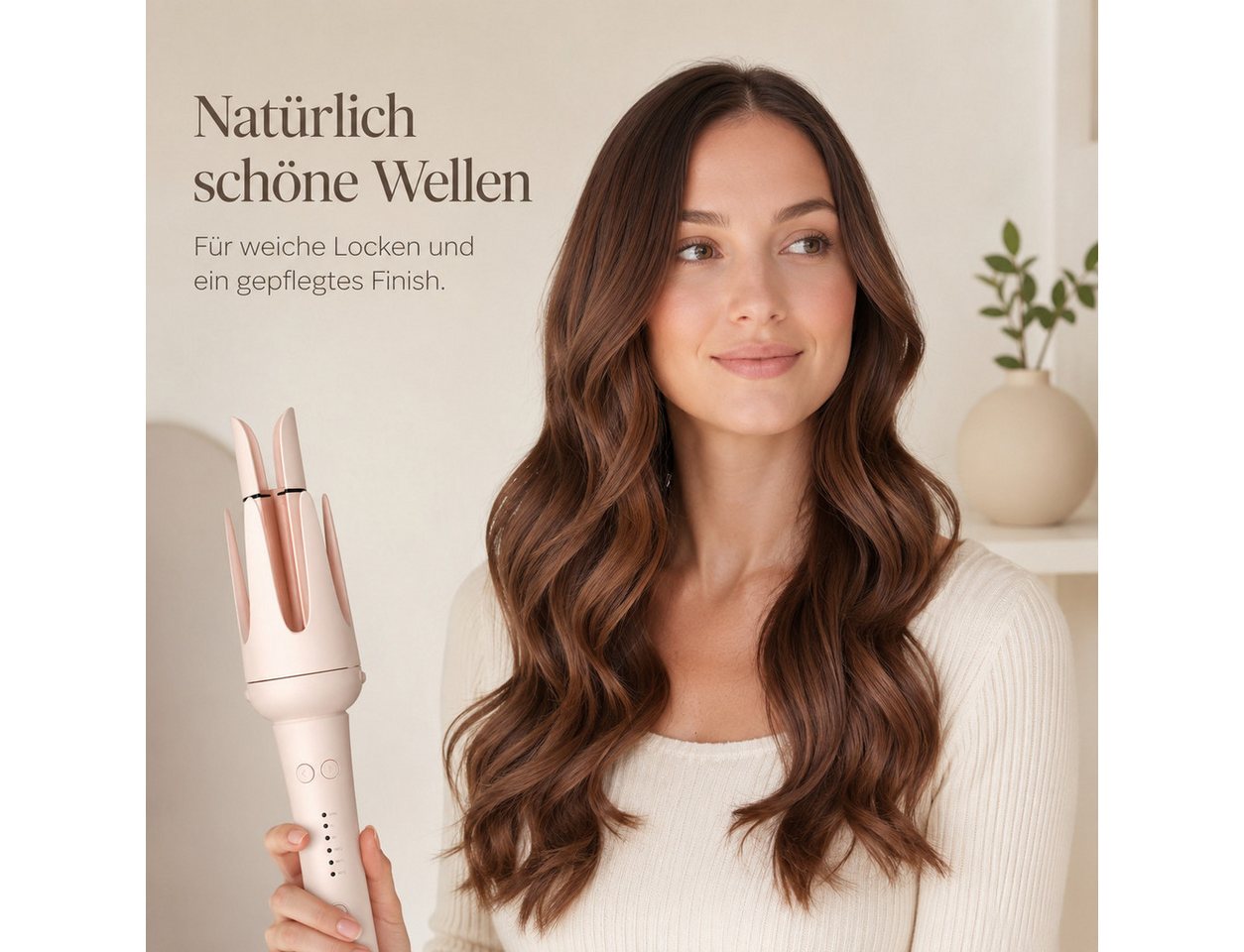 Lisabonde Multihaarstyler 5-in-1 Multistyler Lockenstab automatisch mit Ionen & Glättbürste, 5-in-1 Multistyler-System