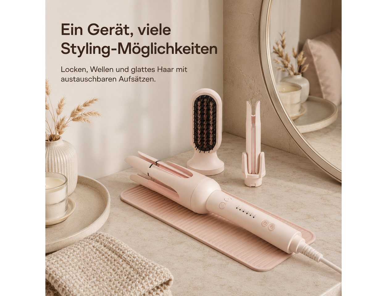 Lisabonde Multihaarstyler 5-in-1 Multistyler Lockenstab automatisch mit Ionen & Gl ättbürste, 5-in-1 Multistyler-System Bild 3