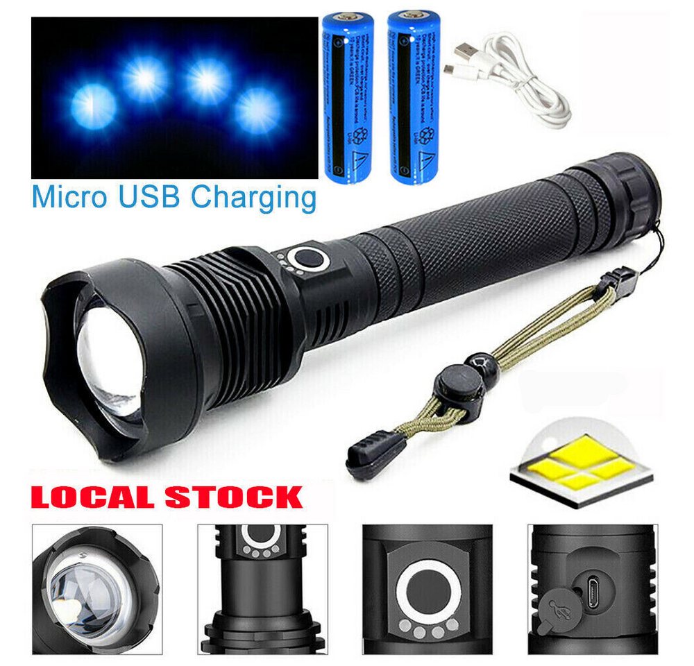 FANNOU LED Taschenlampe USB wiederaufladbare, 3 Modi einstellbarer Fokus Taschenlampe für Camping, Wandern Bild 2