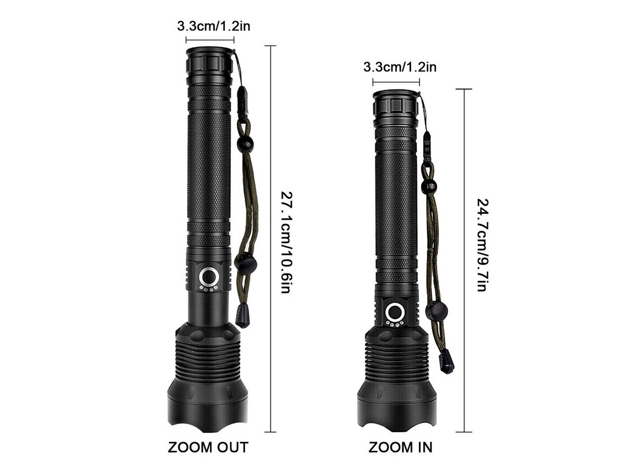FANNOU LED Taschenlampe USB wiederaufladbare, 3 Modi einstellbarer Fokus Taschenlampe für Camping, Wandern Bild 5