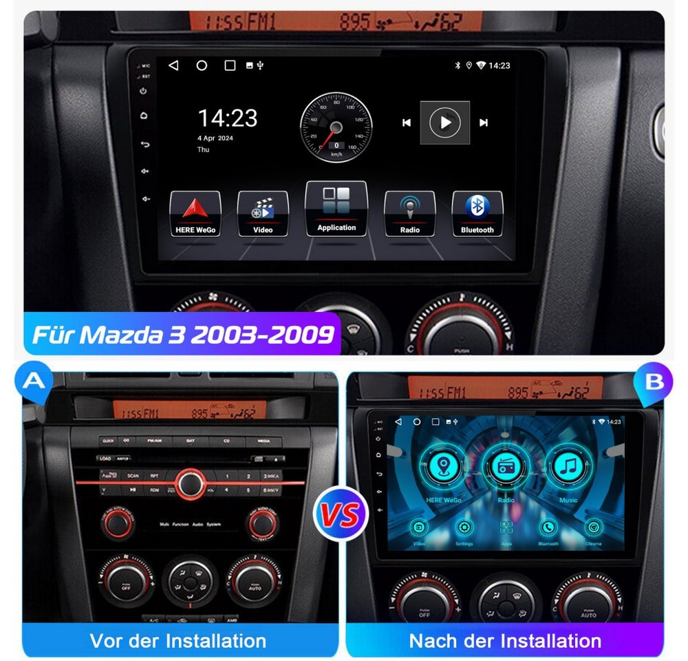 ESSGOO 9" Autoradio Für Mazda 3 2003-2009 BK Carpaly Navi WIFI BT Autoradio (4+4GB optional, BT, FM SWC RDS) Bild 4