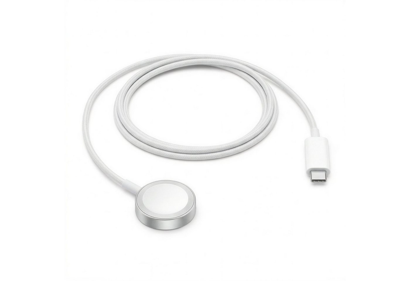 Futurea Magnet-Ladekabel für Apple Watch Series 12 11 10, SE & Ultra USB-Ladegerät (1000 mA, Einzelartikel, 1-tlg., Aluminium-Ladepuck mit 1 m USB-C Kabel, geflochtener Textilmantel) Bild 4