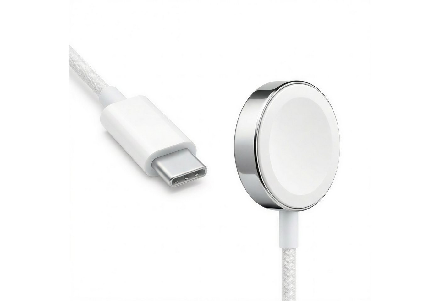 Futurea Magnet-Ladekabel für Apple Watch Series 12 11 10, SE & Ultra USB-Ladegerät (1000 mA, Einzelartikel, 1-tlg., Aluminium-Ladepuck mit 1 m USB-C Kabel, geflochtener Textilmantel) Bild 5