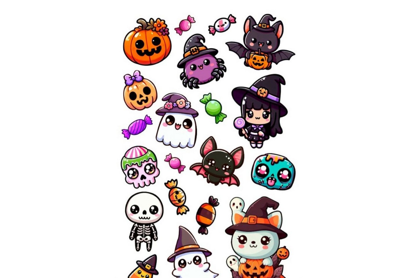 Fiestas Guirca Theaterschminke Halloween Tattoos 'Kleine Monster', 1 Bogen