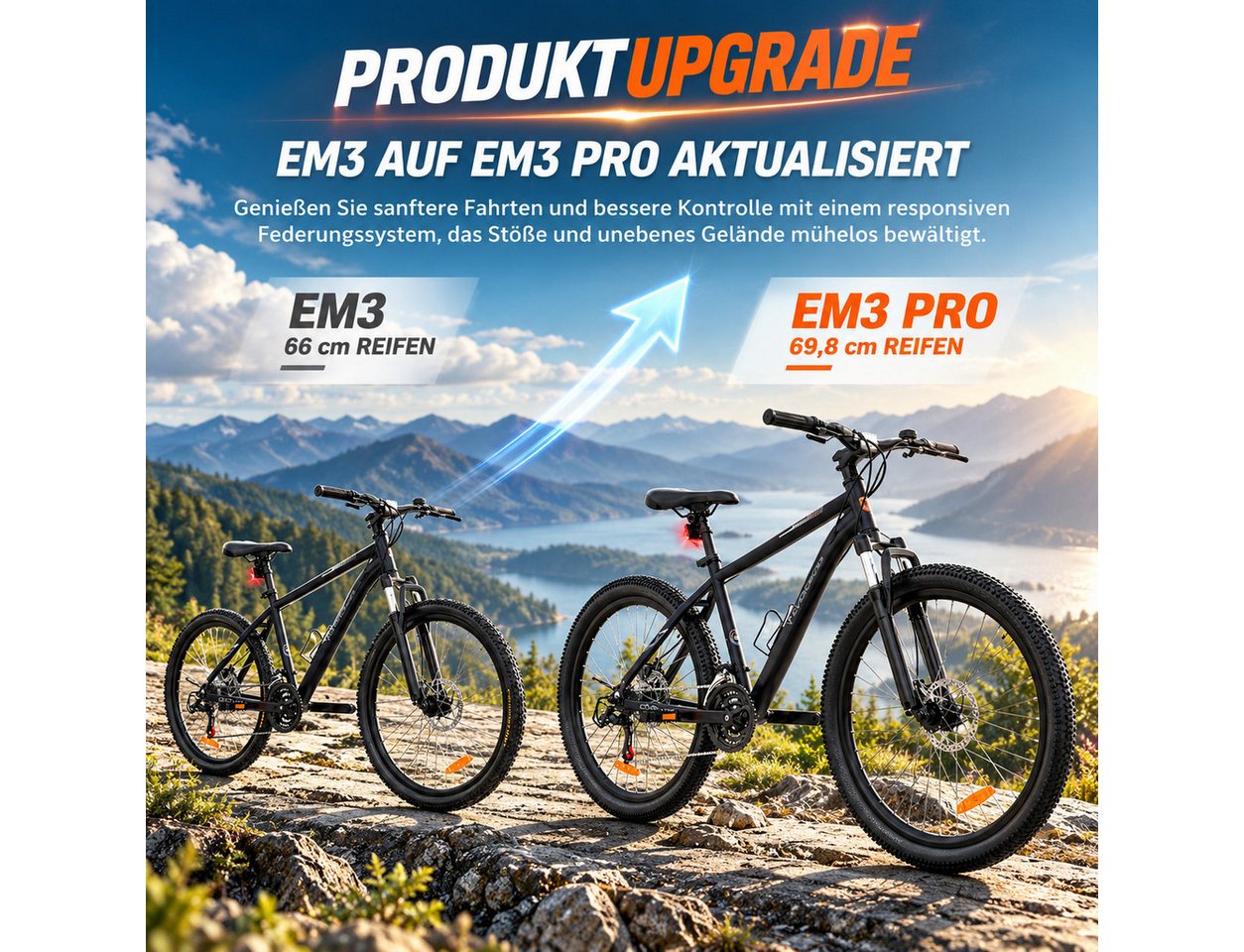 EVERCROSS TECH Mountainbike EM3 Fahrrad 26/27,5 Zoll MTB für Damen und Herren, Shimano 21 Gang, 21 Gang Bild 2