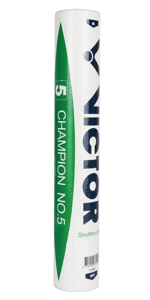 VICTOR Badmintonball Champion No.5 Naturfeder weiss Dose 12er, Geschwindigkeit: 77