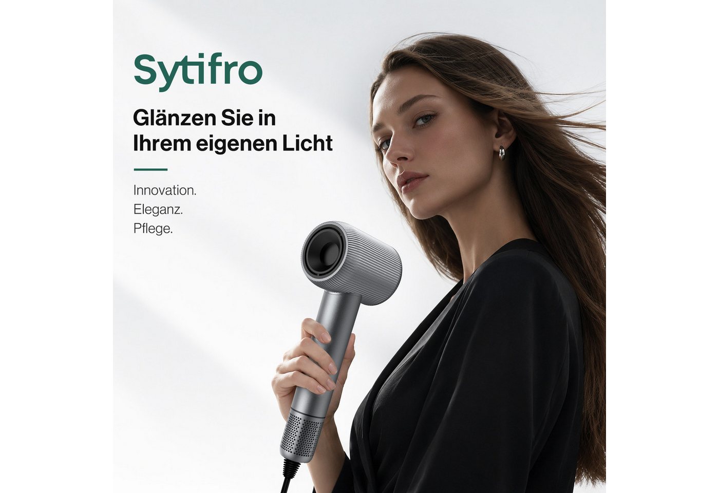 Sytifro Haartrockner mit Lockenstab, 2026 Neue 110.000 U/Min Bürstenloser Super Föhn, 1600 W, Vierfache Pflegetechnologie, Schnelltrocknender Haartrockner, 300 Millionen negativen Ionen Haarföhn Bild 5