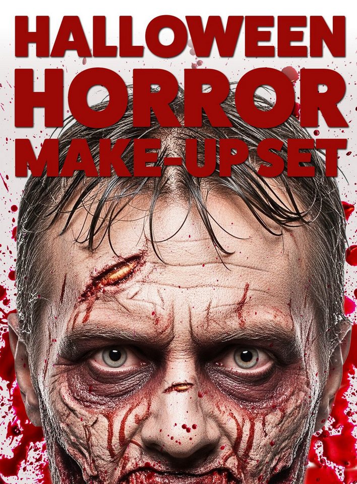 Metamorph Theaterschminke Make-up Set - Zombie Vampir Halloween Horror Kostü, Horror Schminkset mit Blut, Wundschorf und Schminkfarben für alle Zom Bild 2
