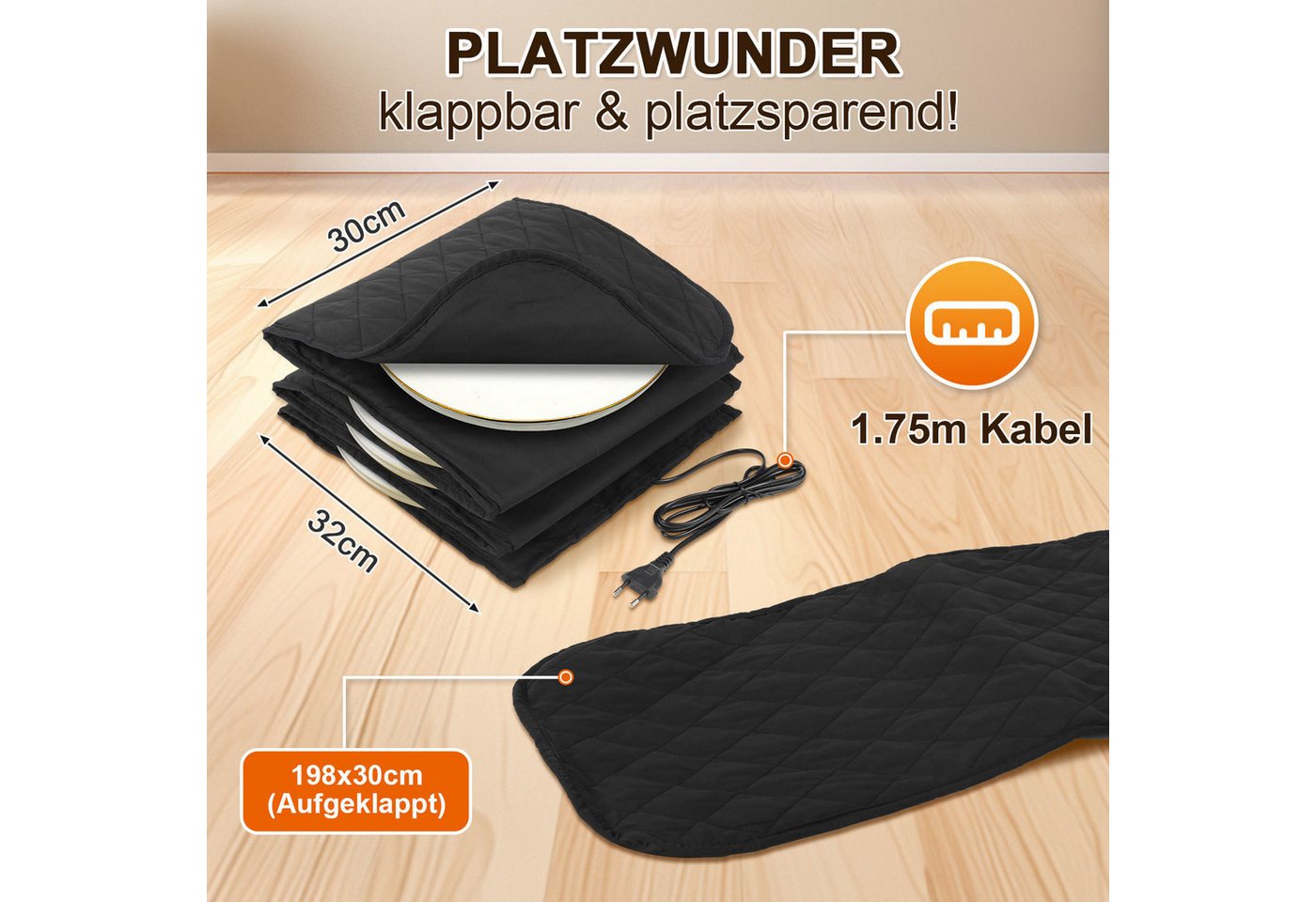 Clanmacy Tellerwärmer XXL-Tellerwärmer elektrisch für 12 Teller bis 32cm Durchmesser-200W Bild 2