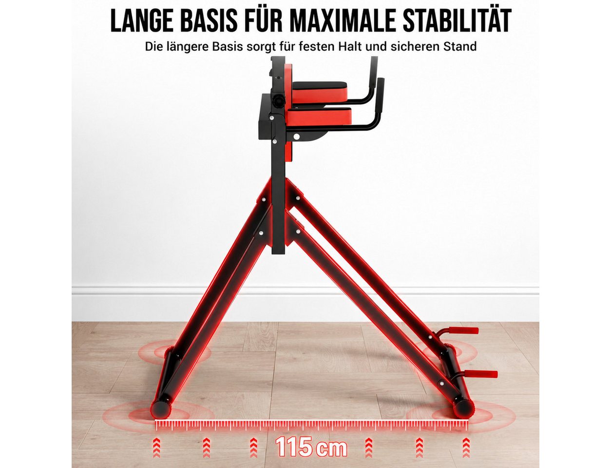 ZAISZE Kraftstation Power Tower Multifunktionale Kraftstationen für Zuhause, (Fitnessstation, Ergonomisch Kraftstation - mit Klimmzugstange, 9-fach Höhenverstellung, Dip-Station Klimmzugstange Freistehend), 163–243 cm, Elastikband, Klimmzugstange Freistehend für Home Gym Bild 5