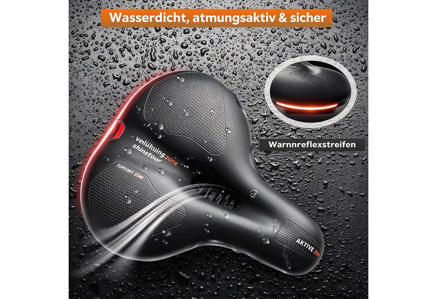 Fyrove Fahrradsattel Fahrradsattel Herren Damen Weicher Fahrrad Sattel,mit Memory Foam, Geeignet für Stadt- und Bergfahrräder sowie Elektrofahrräder Bild 2