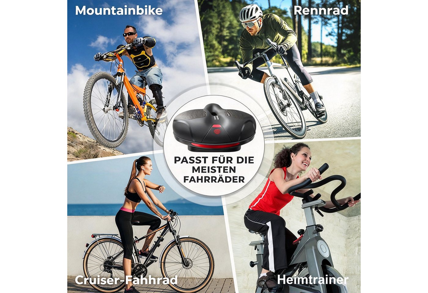 Fyrove Fahrradsattel Fahrradsattel Herren Damen Weicher Fahrrad Sattel,mit Memory Foam, Geeignet für Stadt- und Bergfahrräder sowie Elektrofahrräder Bild 5