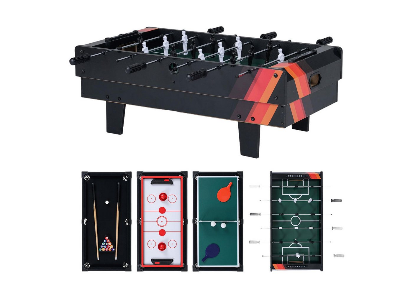 COSTWAY Mini-Tischkicker 4 in 1 Spieltisch, Tischkicker & Billard & Air Hockey & Tischtennis, Tischfußball für Spielzimmer, Bars Bild 5