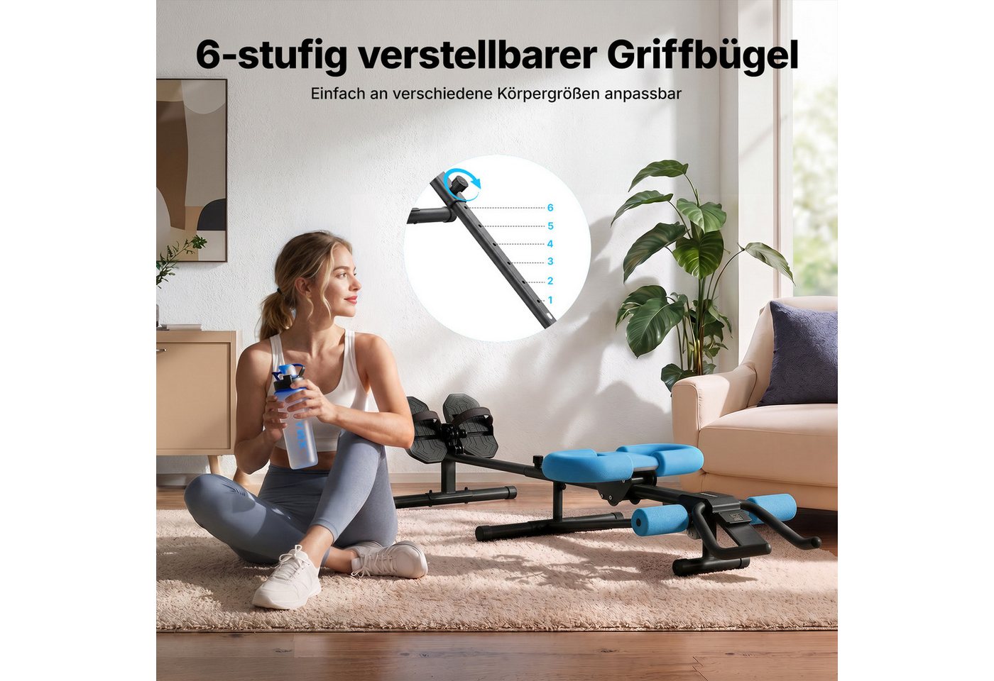 MERACH Bauchtrainer Multifunktionale Bauchtrainer für Zuhause, Bauchmuskeltrainer (Klappbarer Heimtrainer mit 4 dynamischen Trainingsmodi, Mit LCD-Display, 2 Winkeln (34°/44) & 6-fach verstellbarem Bügel), Bis 159 kg belastbar, gelenkschonende Polsterung & platzsparend Bild 3