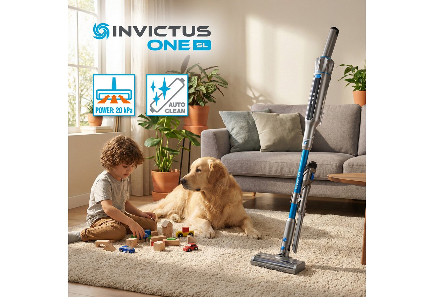 Genius Akku-Hand-und Stielstaubsauger Invictus ONE SL Hand- und Bodenstaubsauger mit Wischfunktion, inklus. Absaug- und Aufladestation Bild 5